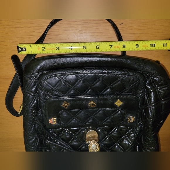 MCM Black Quilted Backpack w gold tone hardware - Picture 15 of 16